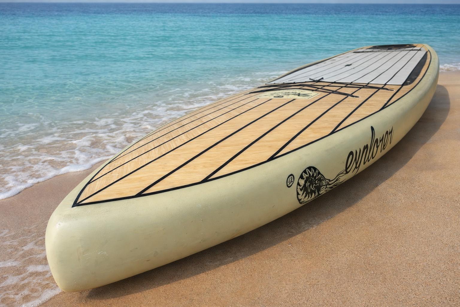 Wooden SUP board rental option in Puerto Pollensa